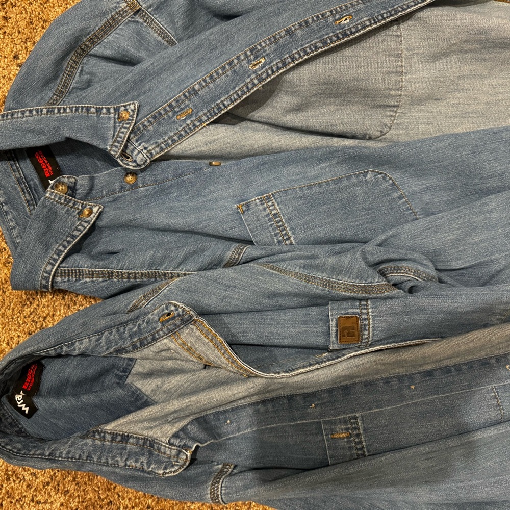 🥰Wrangler Riggs Workwear Denim Shirt. XLT - Picture 8 of 8